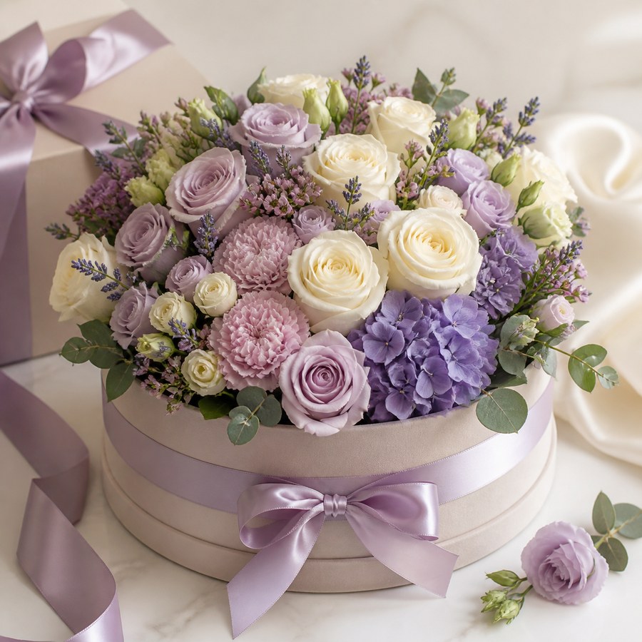 Flower box z kwiatami